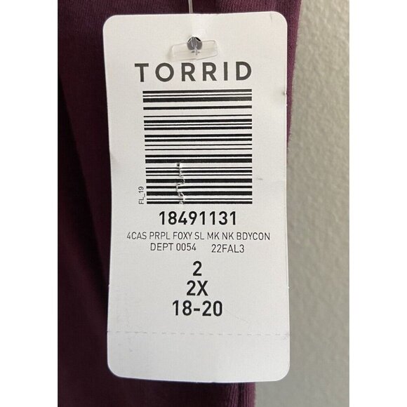 NWT Torrid Dress Bodycon Mock Neck Sleeveless Maroon Size 2 2X 18 20 New - Picture 3 of 5